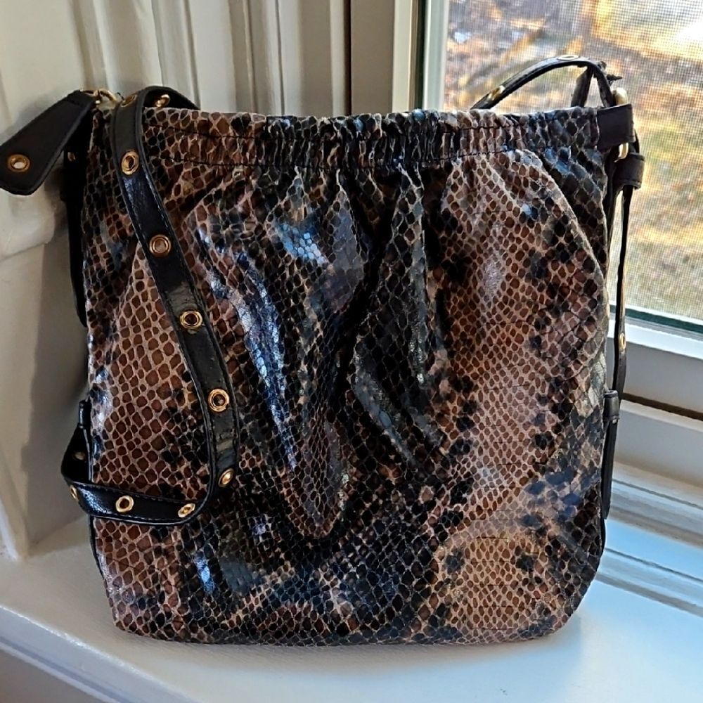 Sondra Roberts Snake Print Shoulder Bag